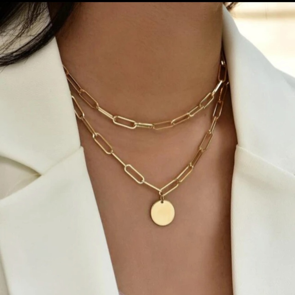 NWT 18K GOLD PLATED TWO LAYERS NECKLACE